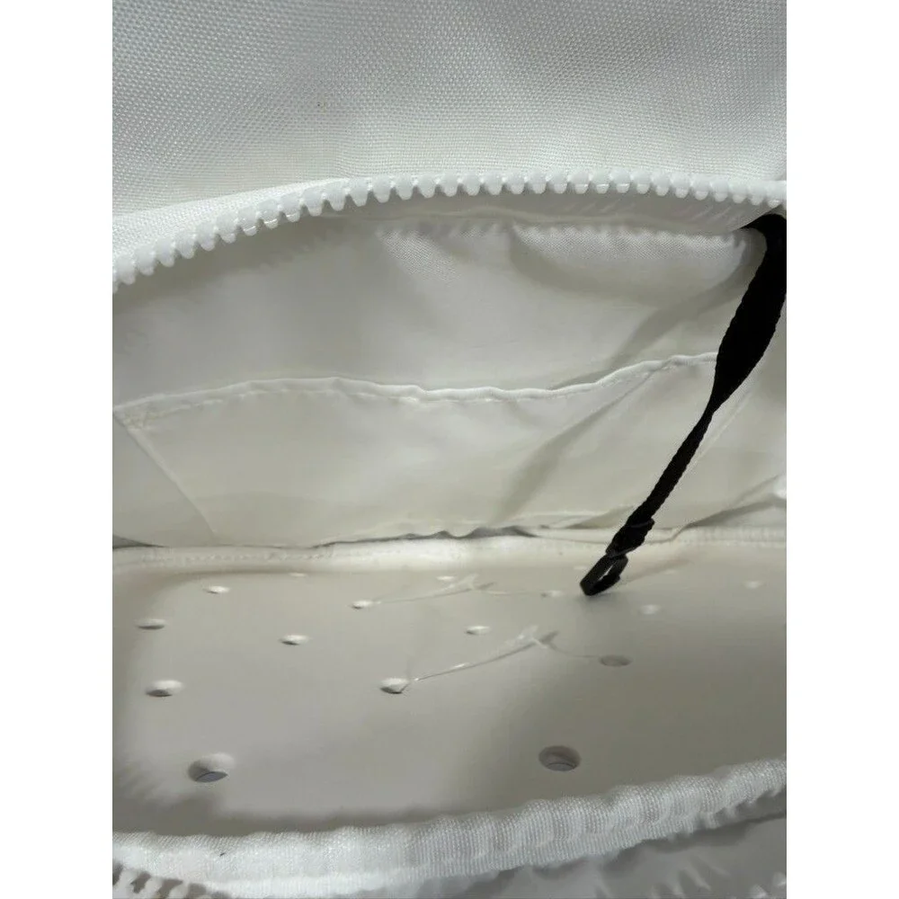 Crocs White Backpack Nylon Charms New With Tags